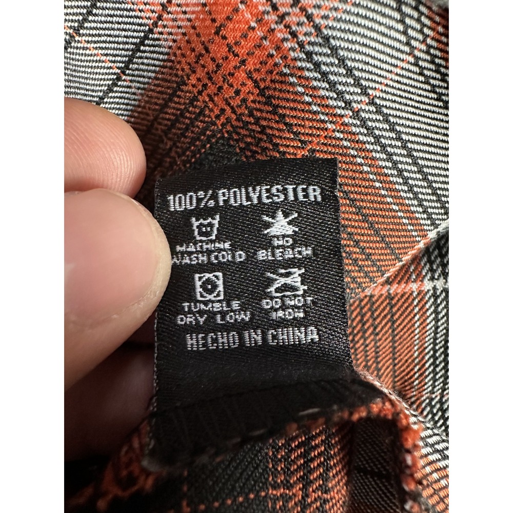 Dixxon Flannel Shirt Womens Medium Orange Black Bucky Lasek Skater Garage Punk - Picture 9 of 10